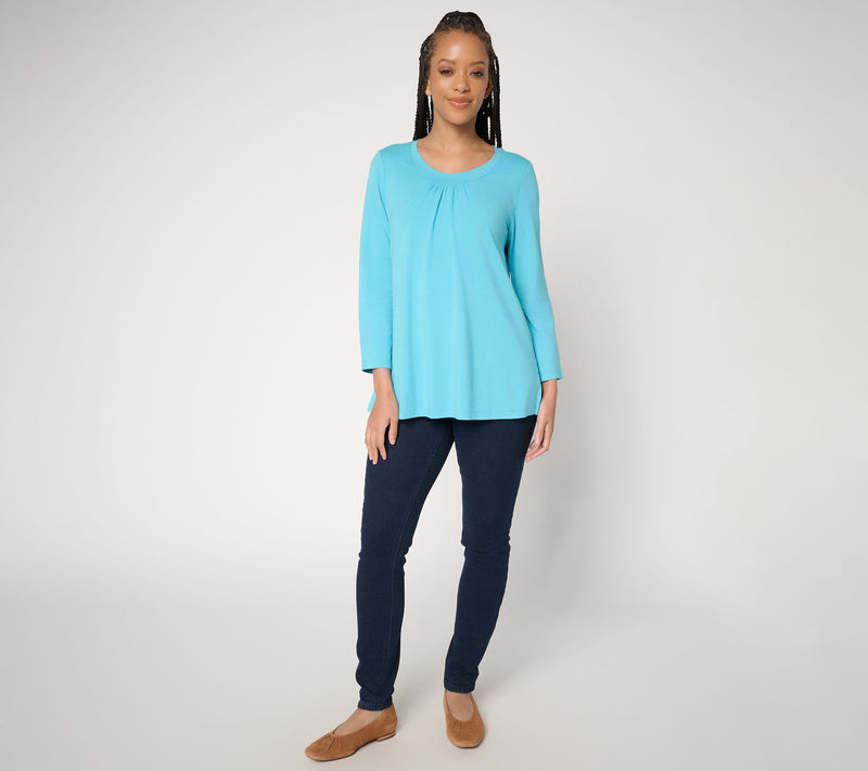 Denim & Co. Essentials So Soft Jersey Bracelet Sleeve Swing Top — View 5