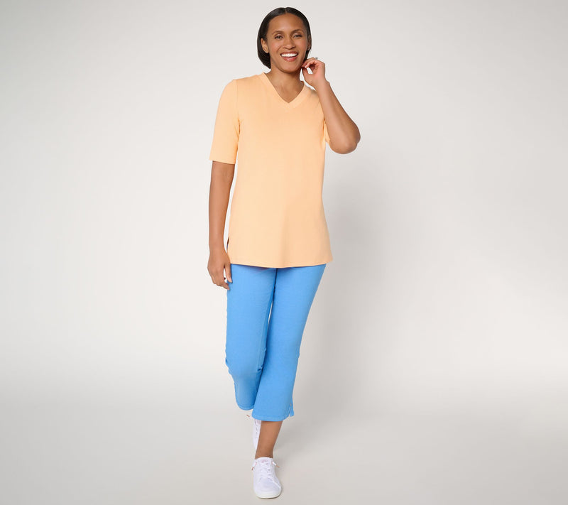 Denim & Co. Essentials Regular So Soft Jersey V-Neck Tunic — View 5
