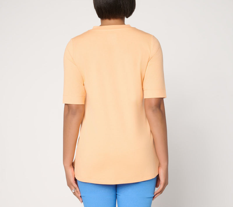 Denim & Co. Essentials Regular So Soft Jersey V-Neck Tunic — View 4
