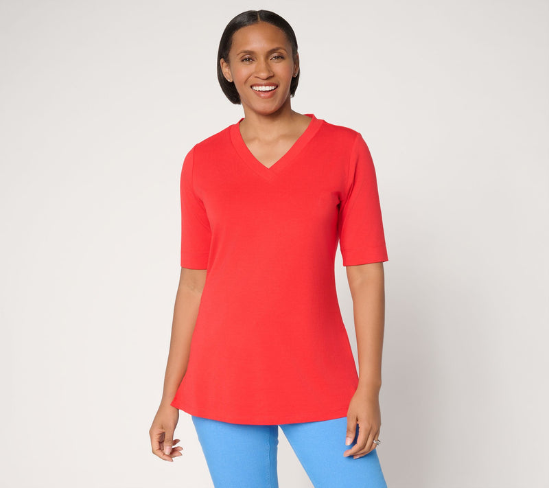 Denim & Co. Essentials Regular So Soft Jersey V-Neck Tunic — View 13