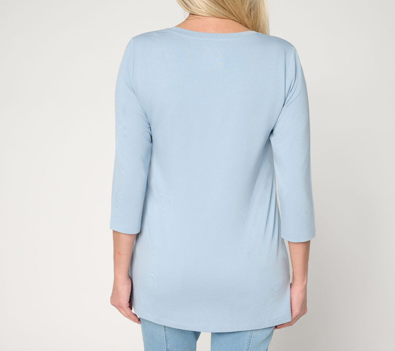 Denim & Co. Essentials Petite So Soft Jersey Scoop Neck Tunic — View 8