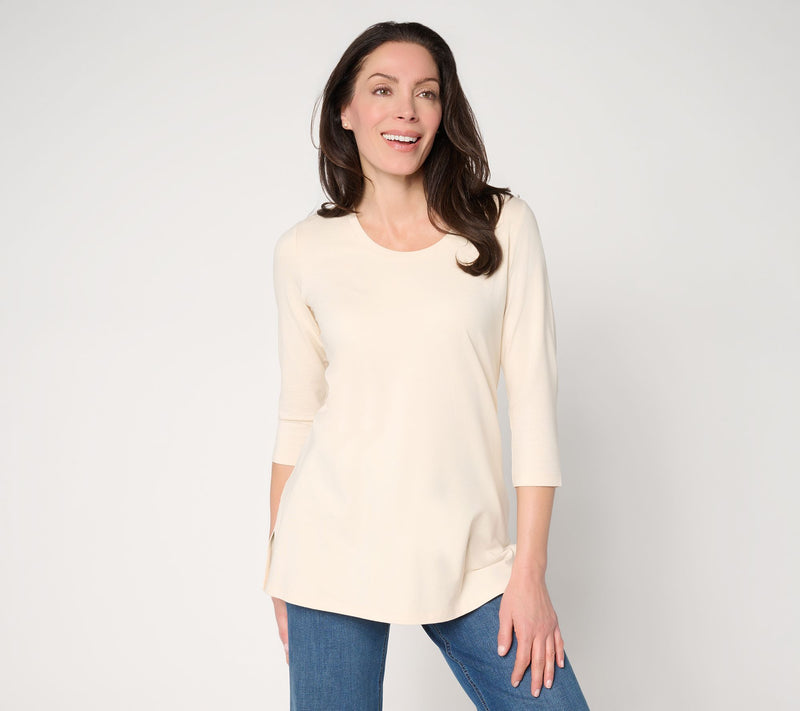 Denim & Co. Essentials Petite So Soft Jersey Scoop Neck Tunic — View 14
