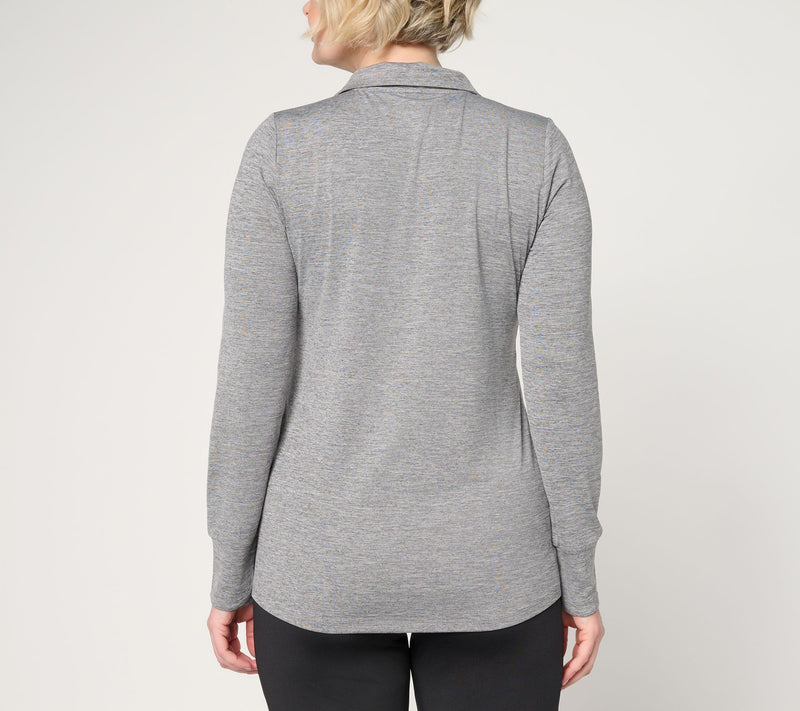 Denim & Co. Active Cool to the Touch Half Zip Top — View 4