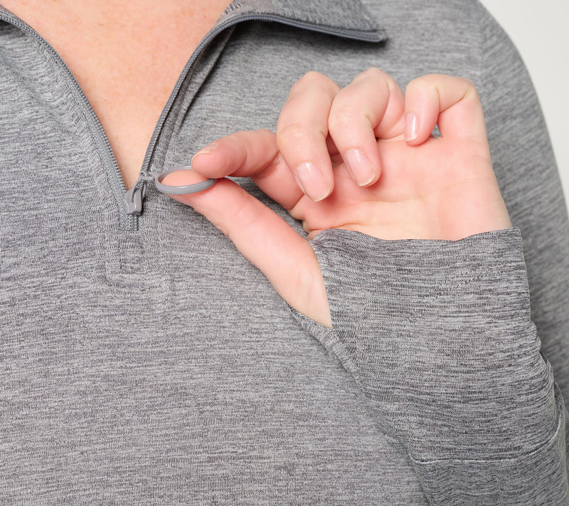 Denim & Co. Active Cool to the Touch Half Zip Top — View 6