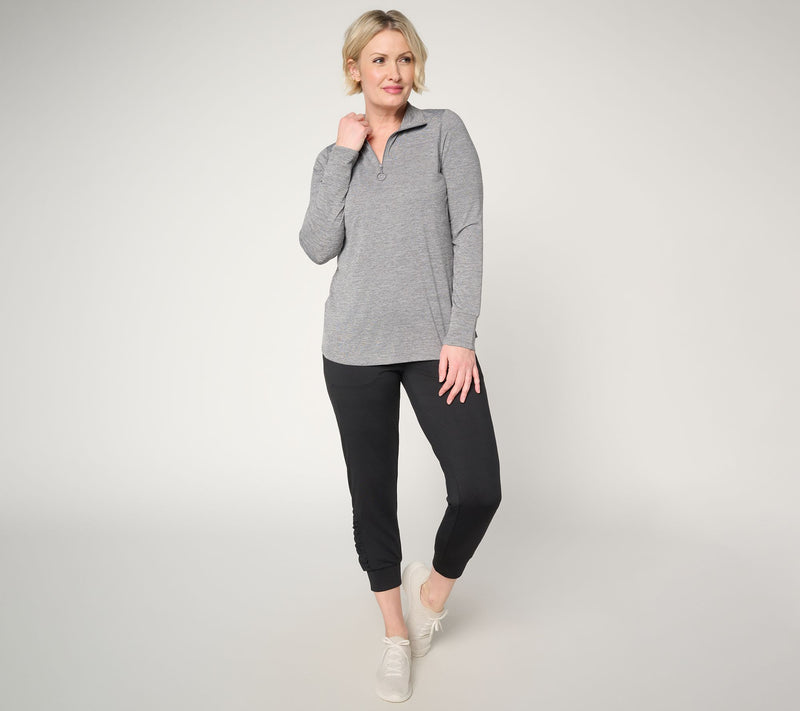 Denim & Co. Active Cool to the Touch Half Zip Top — View 5