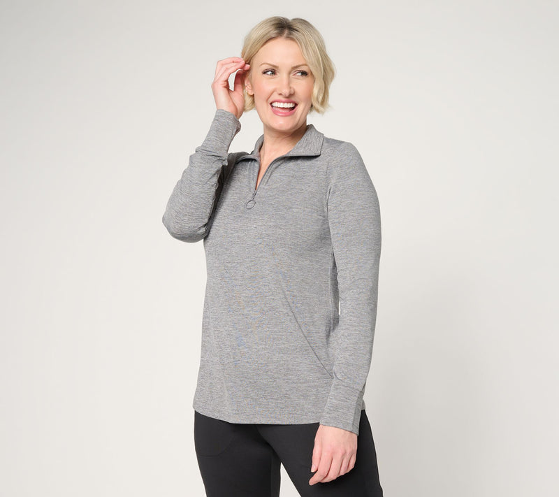 Denim & Co. Active Cool to the Touch Half Zip Top — View 9
