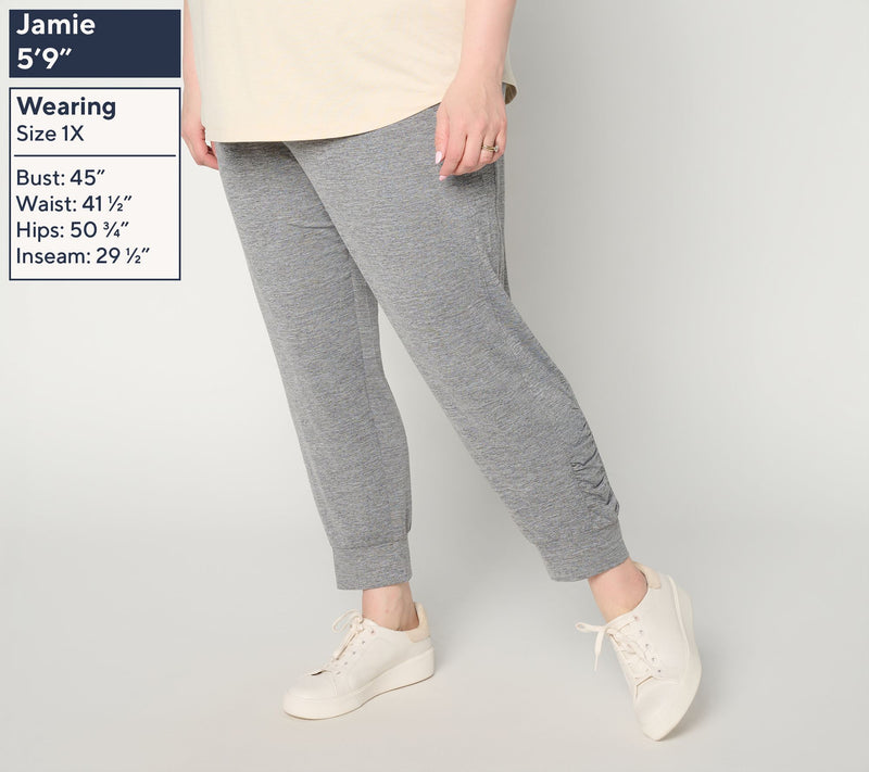 Denim & Co. Active Petite Cool to the Touch Ruched Joggers — View 2