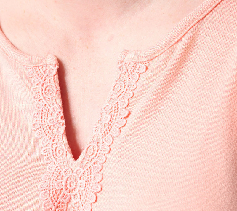 MUK LUKS Butterknit Long Sleeve Lace Detail Pajama Set — View 4
