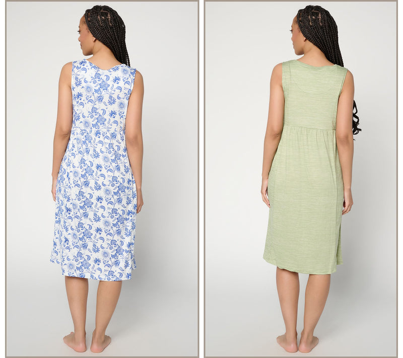 MUK LUKS Cloud Knit Set of 2 Midi Lounge Dresses — View 4