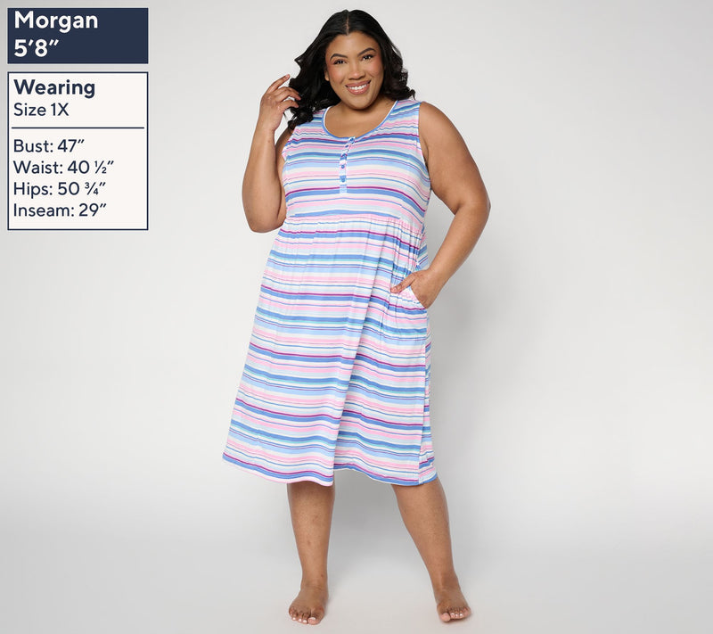 MUK LUKS Cloud Knit Set of 2 Midi Lounge Dresses — View 2