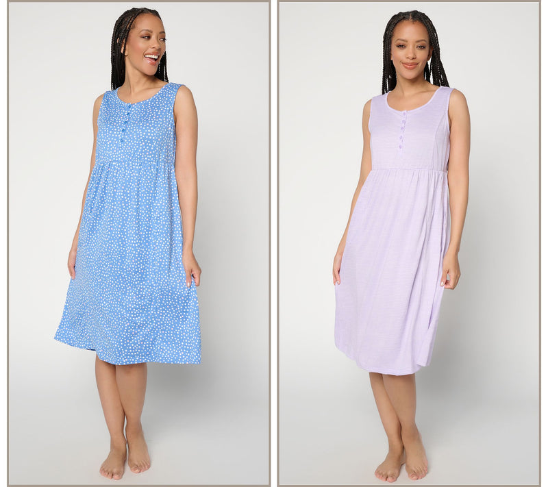 MUK LUKS Cloud Knit Set of 2 Midi Lounge Dresses — View 13