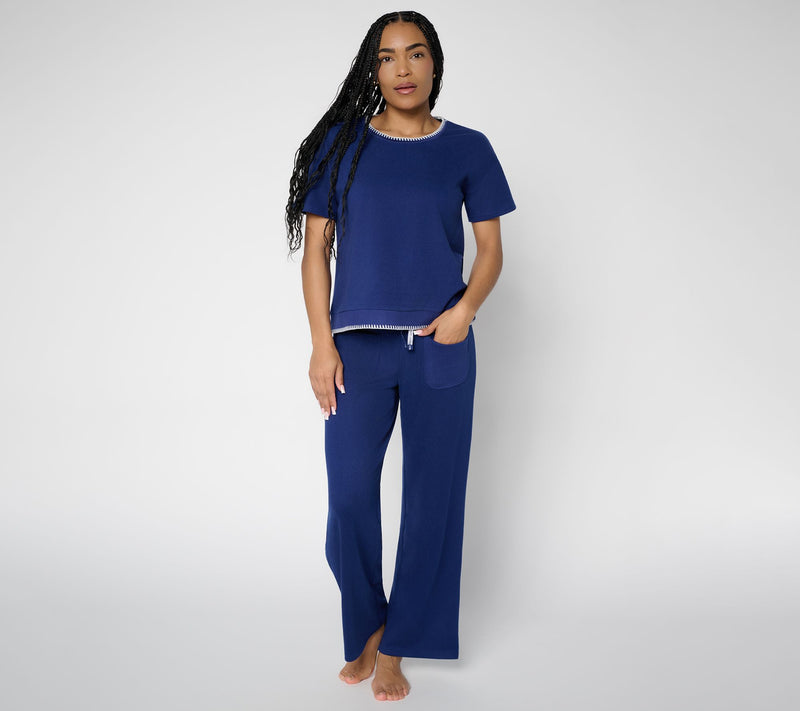 MUK LUKS Everlasting Knit Drop Shoulder Tee & Pant Lounge Set — View 12
