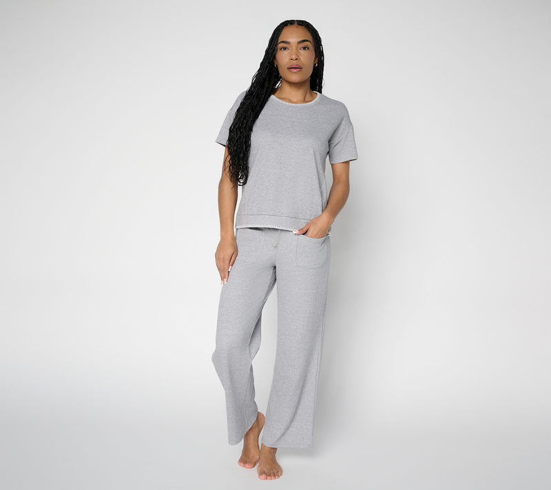 MUK LUKS Everlasting Knit Drop Shoulder Tee & Pant Lounge Set — View 16