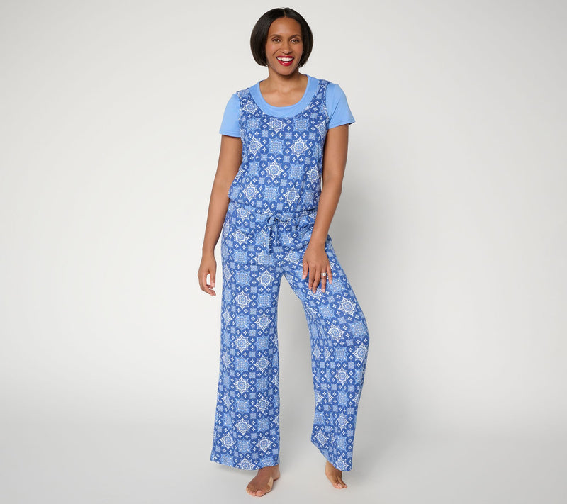 MUK LUKS Ribbed Butterknit Jumpsuit with Cloud Knit Tee — View 11