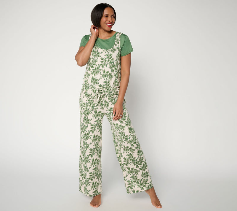 MUK LUKS Ribbed Butterknit Jumpsuit with Cloud Knit Tee — View 14