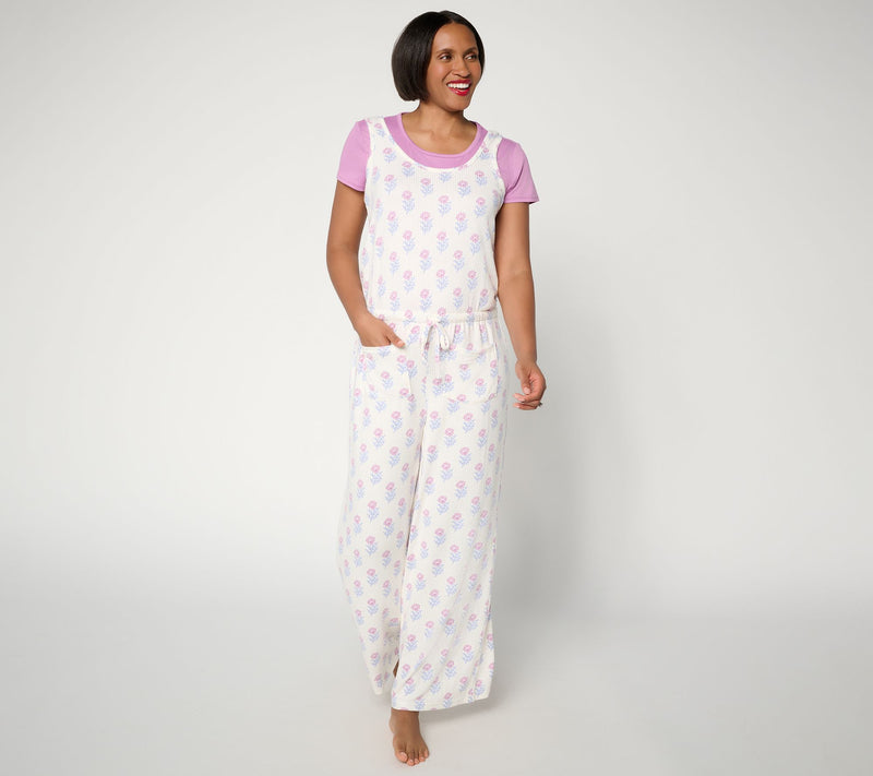 MUK LUKS Ribbed Butterknit Jumpsuit with Cloud Knit Tee — View 15
