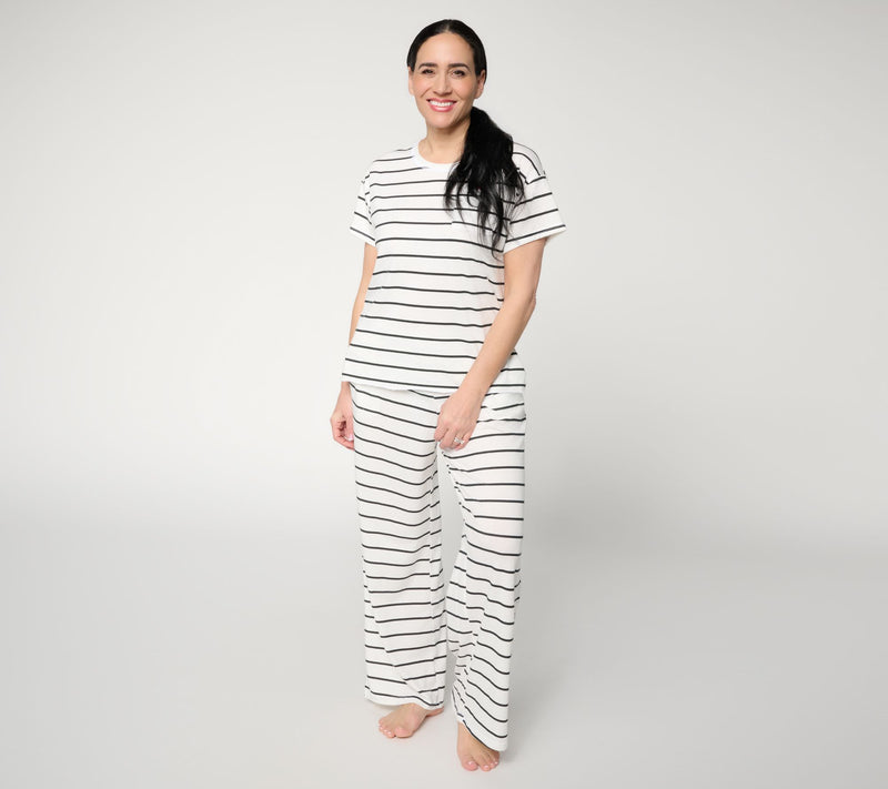 MUK LUKS Cotton Jersey Blend Pocket Tee with Embroidery Set — View 3
