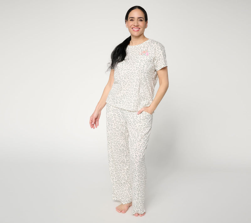 MUK LUKS Cotton Jersey Blend Pocket Tee with Embroidery Set — View 9