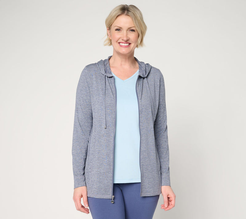 Denim & Co. Active Cool to the Touch Jersey Jacket w/ Hood — View 10