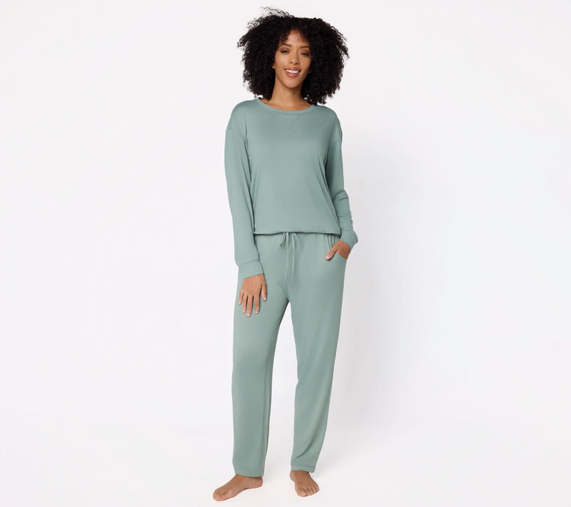 AnyBody Regular Lush Jersey Long Sleeve Top and Ankle Pant — View 11