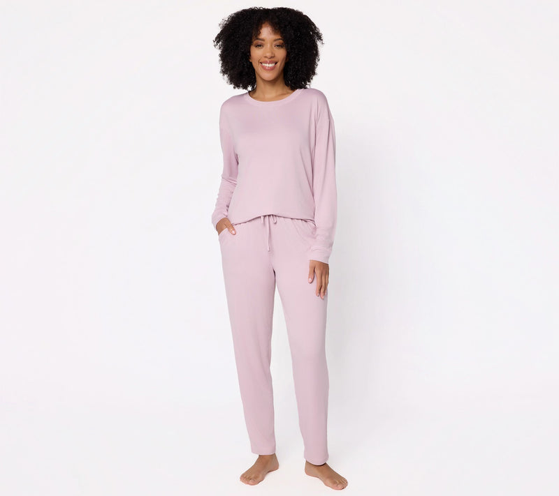 AnyBody Regular Lush Jersey Long Sleeve Top and Ankle Pant — View 7
