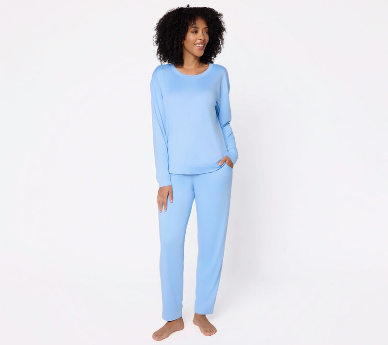 AnyBody Petite Lush Jersey Long Sleeve Top and Ankle Pants — View 5