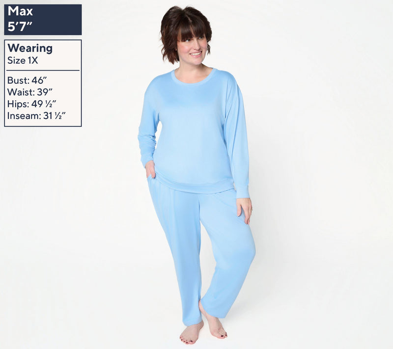 AnyBody Tall Lush Jersey Long Sleeve Top and Ankle Pants — View 12