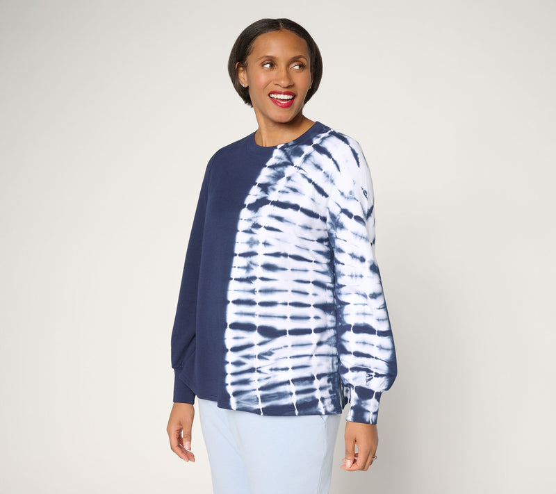AnyBody French Terry Tie Dye Sweatshirt — Main view