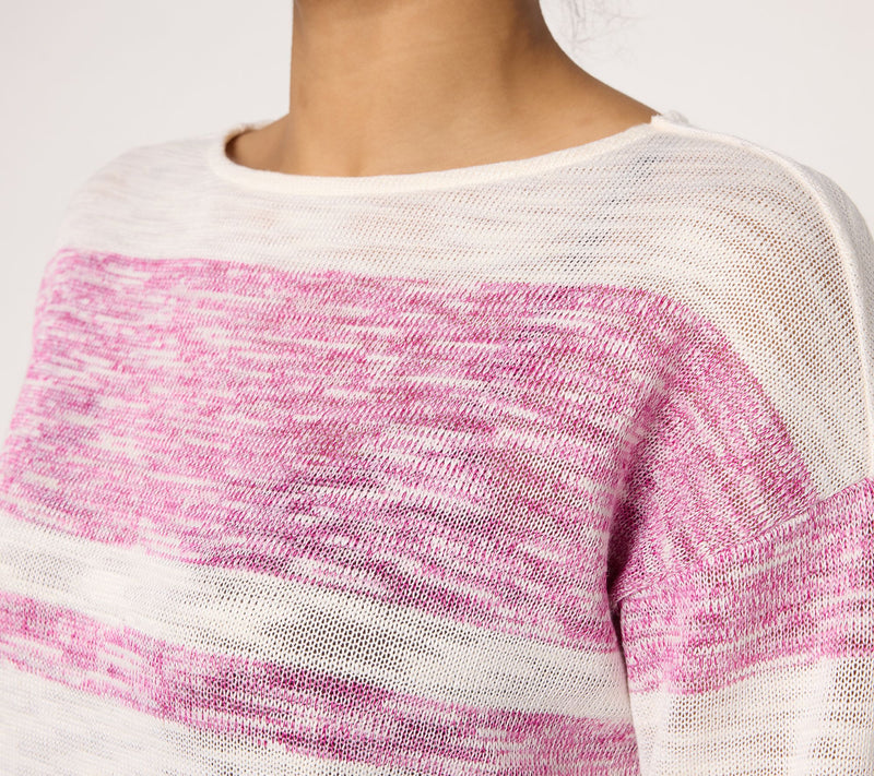 Women with Control Dolman Sleeve Striped Knit Top — View 11