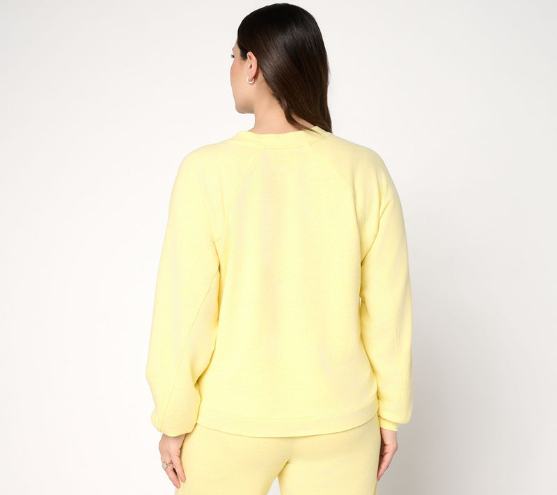 AnyBody Cozy Knit French Terry V-Neck Top — View 4