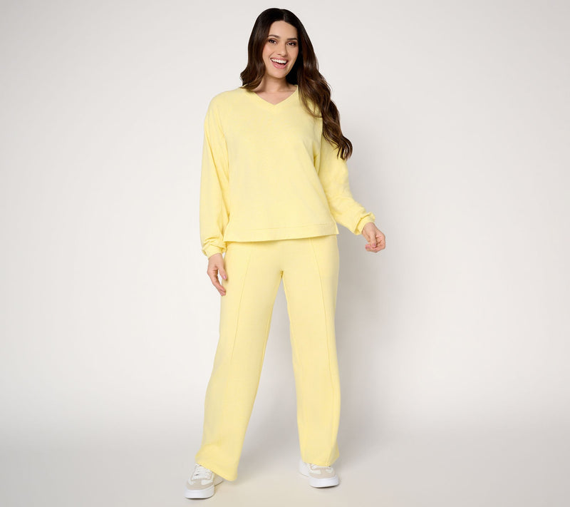 AnyBody Cozy Knit French Terry V-Neck Top — View 5