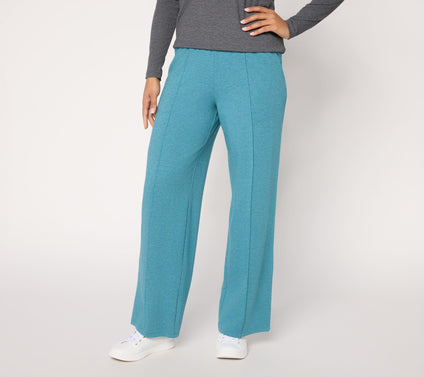 AnyBody Petite Cozy Knit French Terry Straight Leg Pants