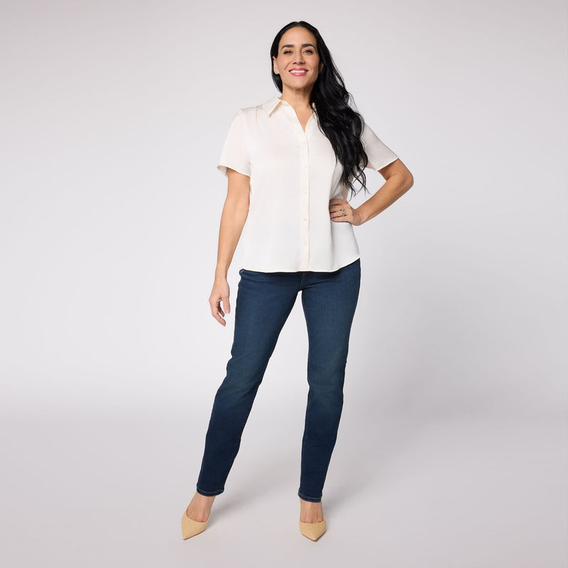 NYDJ Sheri Slim Petite Full Length Jeans — View 14