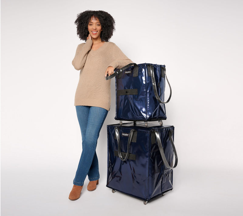 Hulken Medium Rolling Tote Bag with Zip Top & Button Closure — View 12