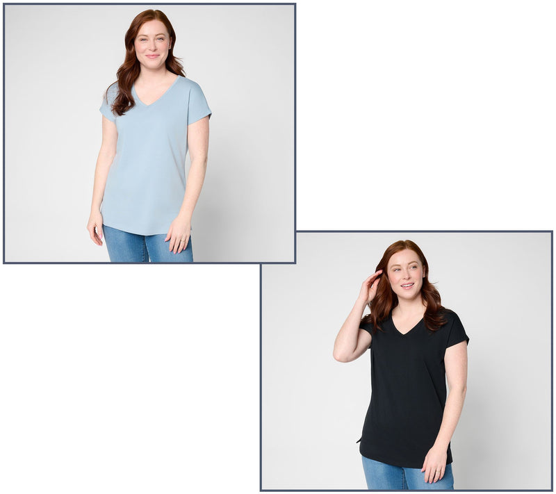 Denim & Co. Essentials Favorite Jersey 2-Pack Dolman Sleeve Tops — View 3