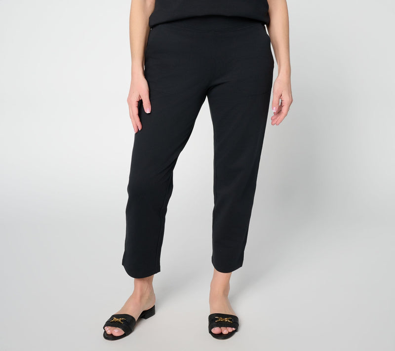 Denim & Co. Tall EasyWear French Terry Straight Leg Crop Pants — Main view