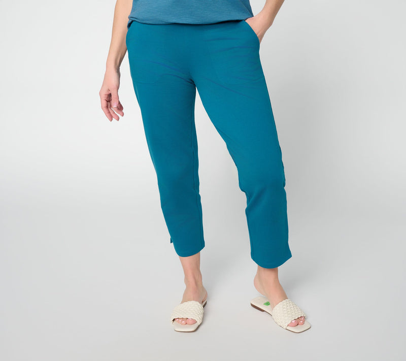 Denim & Co. Tall EasyWear French Terry Straight Leg Crop Pants — View 9