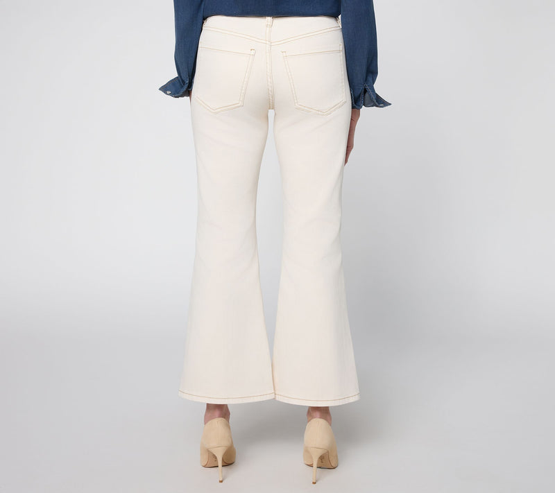 Liverpool Los Angeles Crop Jeans with Utility Details - Ecru Shore — View 3