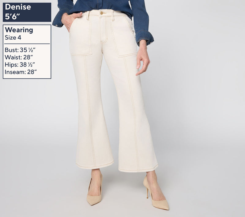 Liverpool Los Angeles Crop Jeans with Utility Details - Ecru Shore — View 2