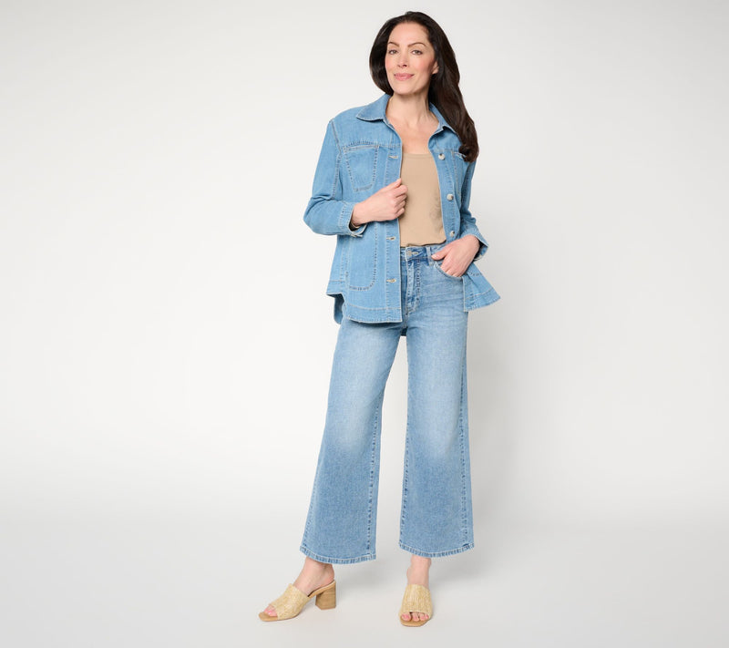 Liverpool Los Angeles Wide Leg Hi-Rise Jeans - Maine Medium — View 6