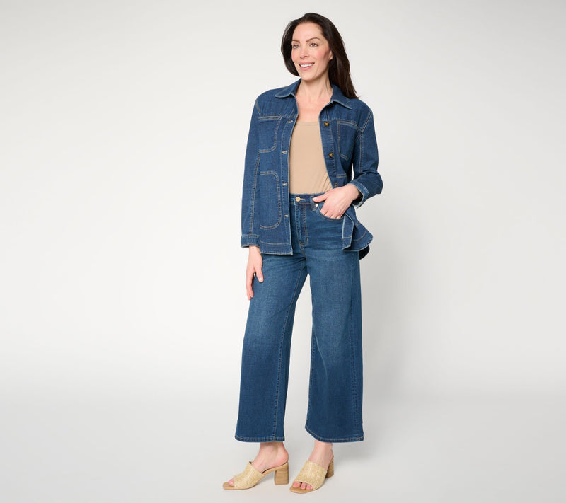 Liverpool Los Angeles Wide Leg Hi-Rise Jeans - Seattle Dark — View 6