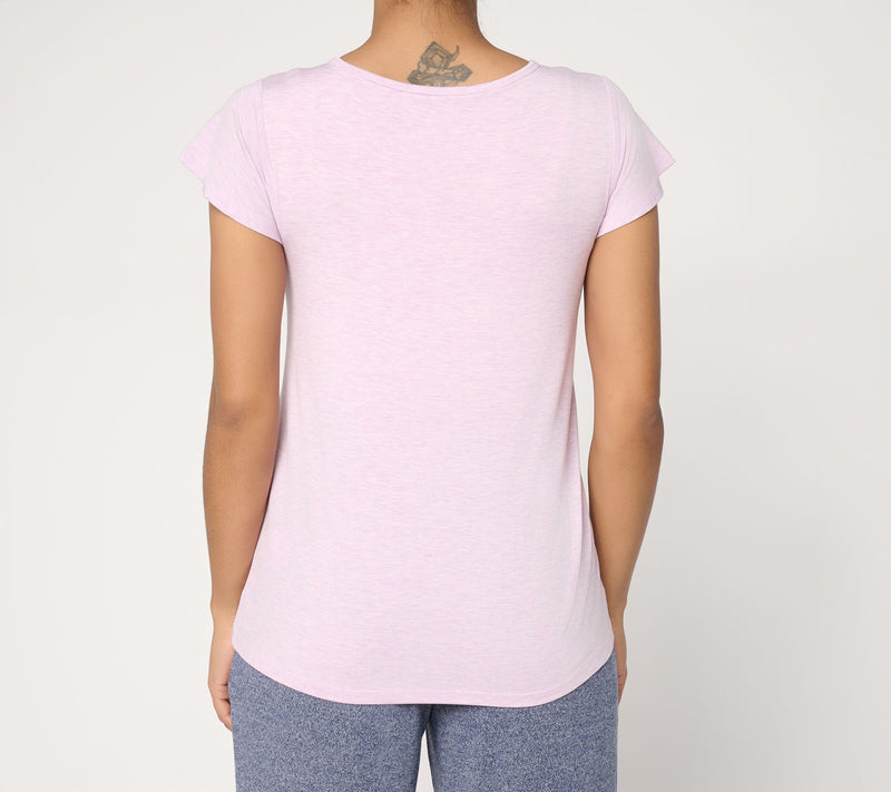 Anybody Soothing Knit Jersey Flutter Sleeve Tee with Support System — View 4