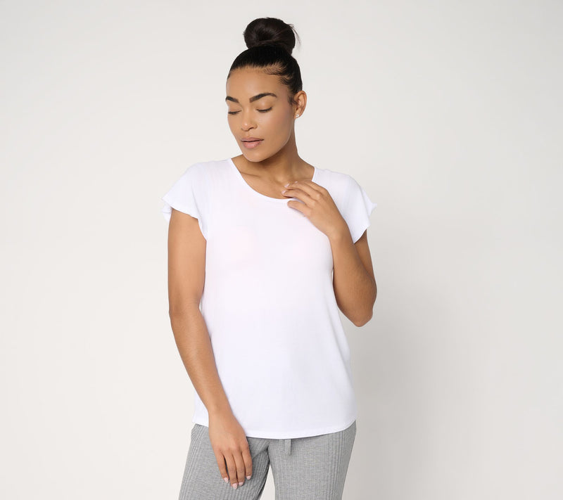 Anybody Soothing Knit Jersey Flutter Sleeve Tee with Support System — View 12