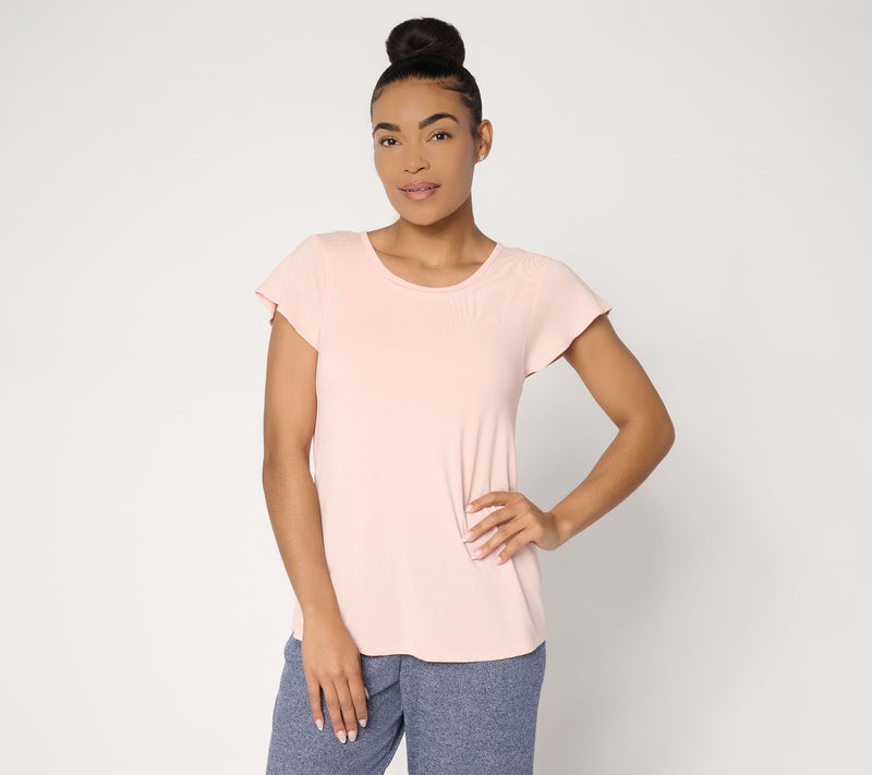 Anybody Soothing Knit Jersey Flutter Sleeve Tee with Support System — View 13