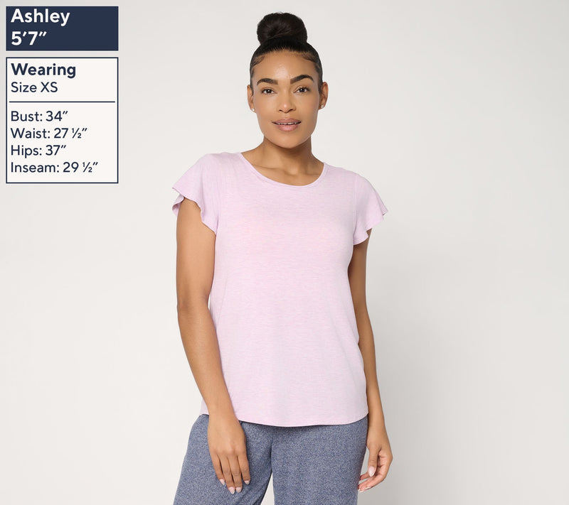 Anybody Soothing Knit Jersey Flutter Sleeve Tee with Support System — View 3