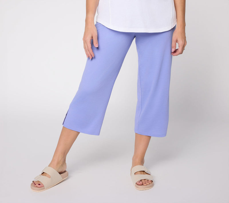 Anybody Regular Smooth Slub Knit Capri Pant with Side Slits — View 7