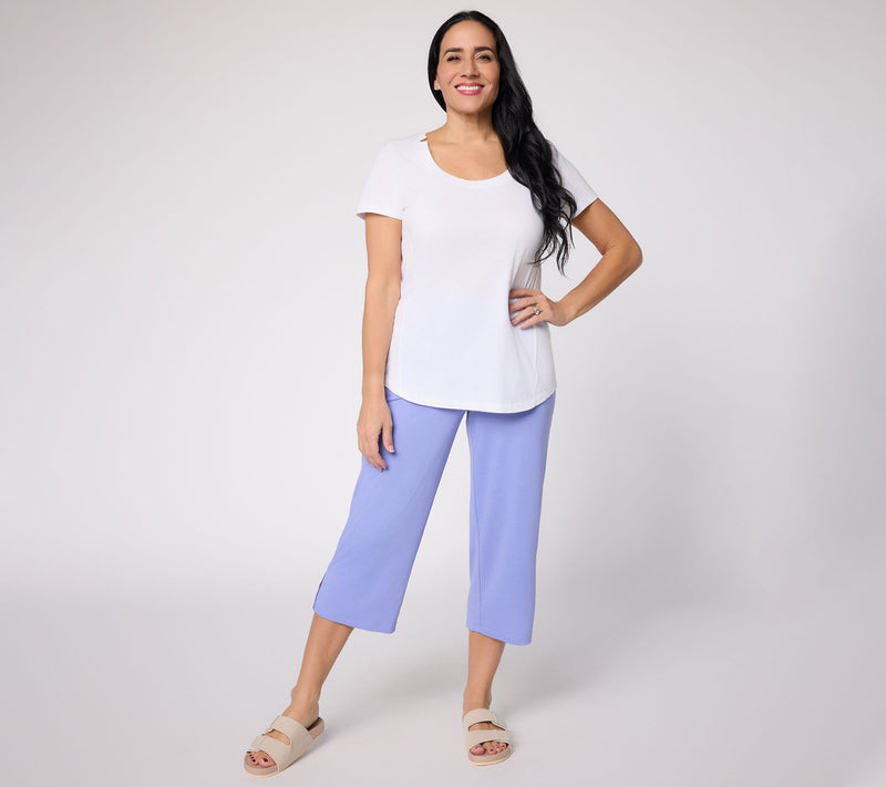 Anybody Regular Smooth Slub Knit Capri Pant with Side Slits — View 11