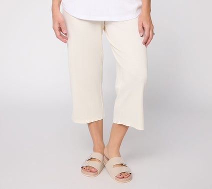 Anybody Regular Smooth Slub Knit Capri Pant with Side Slits