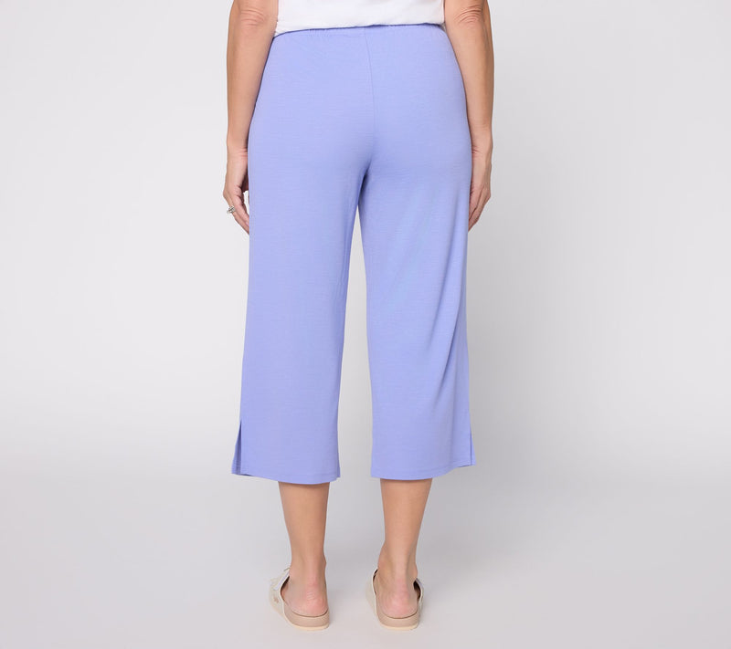 Anybody Petite Smooth Slub Knit Capri Pant with Side Slits — View 10