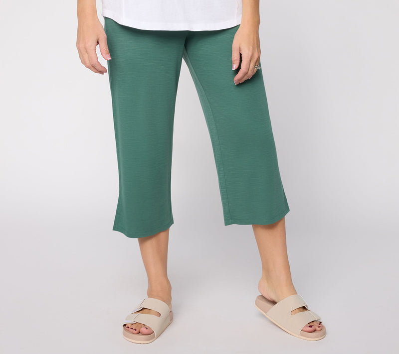 Anybody Petite Smooth Slub Knit Capri Pant with Side Slits — View 5